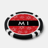 Rote und weiße Schneeflocken, Ihr Name, Personalis Pokerchips (Einzeln)