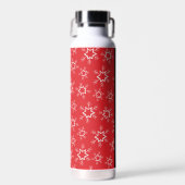 Rote und weiße Schneeflocken, Ihr Name, Personalis Trinkflasche (Vorne)