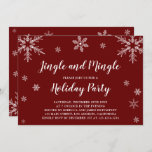 Rote und weiße Schneeflocken Jingle und Mingle Einladung<br><div class="desc">Die Party Einladung Jingle And Mingle besticht durch weiße Schneeflocken auf rotem bordeauxfarbenem Hintergrund und eine elegante Kombination aus Schriftart. In unserem regisseurfischen Filmmaterial können Sie mit dem Button "PERSONALISIEREN" Ihre eigenen Bilder und Bilder ändern und mit dem Button "KLICKEN SIE AUF "WEITERE ANKUNFT", in dem Sie sich für die...</div>