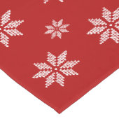 Rote und weiße Schneeflocken Kurzer Tischläufer (Ecke)