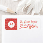 Rote und weiße Schneeflocken Mit Monogramm (Insitu)