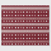 Rote und weiße Schneeflocken Moderne Weihnachten Geschenkpapier (Flach)