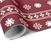Rote und weiße Schneeflocken Moderne Weihnachten Geschenkpapier (Rolleneckpunkt)