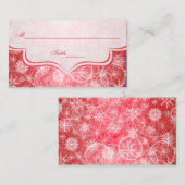 Rote und weiße Schneeflocken - Orte Platzkarte (Vorne/Hinten)