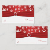 Rote und weiße Schneeflocken - Orte Platzkarte (Vorne/Hinten)