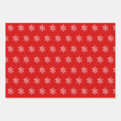 Rote und weiße Schneeflocken-Papierblätter Geschenkpapier Set (Vorderseite)