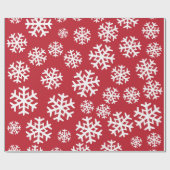 Rote und weiße Schneeflocken | Urlaub | Weihnachte Geschenkpapier (Flach)