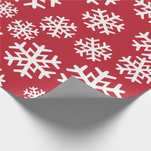 Rote und weiße Schneeflocken | Urlaub | Weihnachte Geschenkpapier (Ecke)