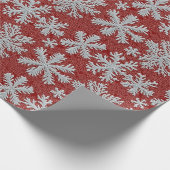 Rote und weiße Schneeflocken Weihnachten Geschenkpapier (Ecke)