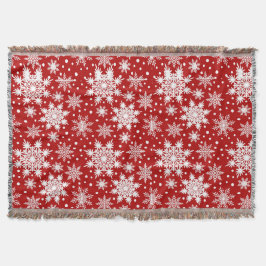 Rote und weiße Schneeflocken Weihnachten Nahtlose  Decke