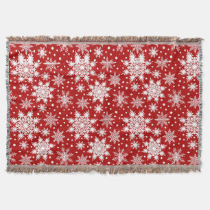 Rote und weiße Schneeflocken Weihnachten Nahtlose Decke