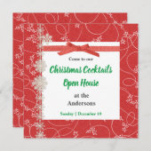 Rote und weiße Schneeflocken Weihnachten Party Ein Einladung (Vorne/Hinten)