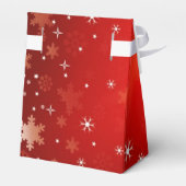 Rote und weiße Schneeflocken Weihnachtsgeschenk Bo Geschenkschachtel (Rückseite)
