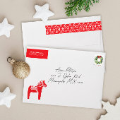 Rote und weiße schwedische Rücksendeadresse Dala H