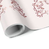 Rote und weiße skandinavische Flora Geschenkpapier (Rolleneckpunkt)