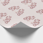 Rote und weiße skandinavische Flora Geschenkpapier (Ecke)