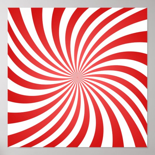 Rote und weiße Spirale Muster - Gottes Fingerabdru Poster (Vorne)