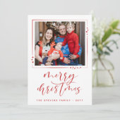 Rote und weiße Sterne 2 Fotos Frohe Weihnachten (Stehend Vorderseite)