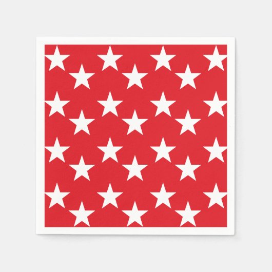 Rote und weiße Sterne Druckpapier Napkins Serviette (Vorderseite)