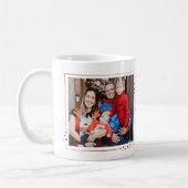 Rote und weiße Sterne Familienfest Foto Frohe Weih Kaffeetasse (Links)