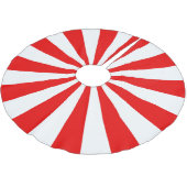 Rote und weiße Sternexplosion Streifen Polyester Weihnachtsbaumdecke (Schrägansicht)