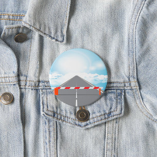 Rote und weiße Straßensperre blockiert Button