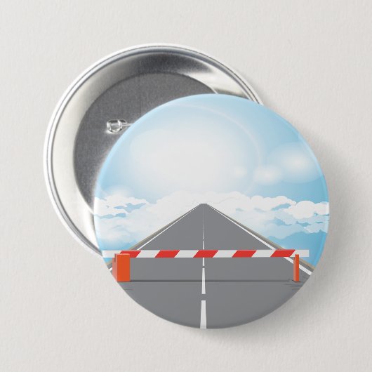 Rote und weiße Straßensperre blockiert Button (Vorne & Hinten)