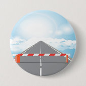 Rote und weiße Straßensperre blockiert Button (Vorderseite)