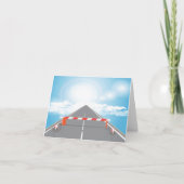 Rote und weiße Straßensperre blockiert Dankeskarte (Vorderseite)