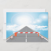 Rote und weiße Straßensperre blockiert Einladung (Vorderseite)