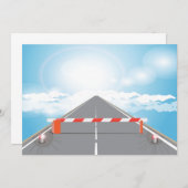 Rote und weiße Straßensperre blockiert Einladung (Vorne/Hinten)