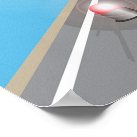 Rote und weiße Straßensperre blockiert Poster (Ecke)