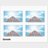 Rote und weiße Straßensperre blockiert Rechteckiger Aufkleber (Blatt)