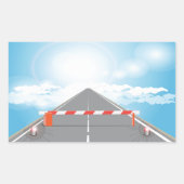 Rote und weiße Straßensperre blockiert Rechteckiger Aufkleber (Vorderseite)