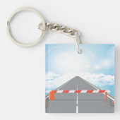 Rote und weiße Straßensperre blockiert Schlüsselanhänger (Vorderseite)