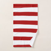 Rote und weiße Streifen Badhandtuch Set (Handtuch)