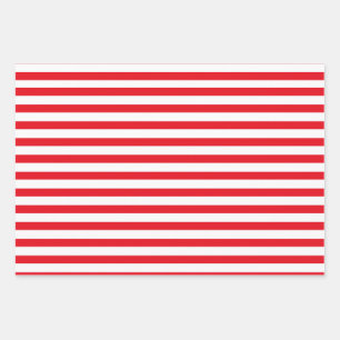 Rote und weiße Streifen Candy Cane Weihnachten Geschenkpapier Set