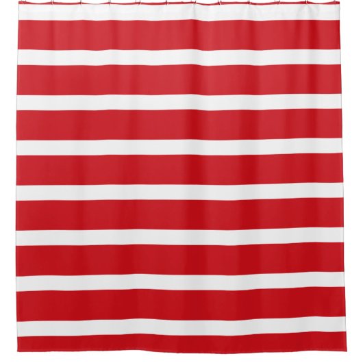 Rote und weiße Streifen Duschvorhang (Vorderseite)