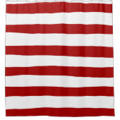 Rote und weiße Streifen Duschvorhang (Vorderseite)
