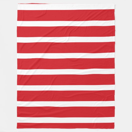 Rote und weiße Streifen Fleecedecke (Vorderseite)