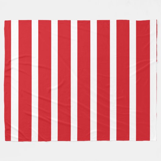 Rote und weiße Streifen Fleecedecke (Vorderseite (Horizontal))