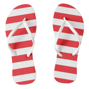 Rote und weiße Streifen Flip Flops Badesandalen