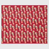 Rote und weiße Streifen Flip Flops Geschenkpapier (Flach)