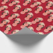 Rote und weiße Streifen Flip Flops Geschenkpapier (Ecke)