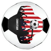 Rote und weiße Streifen Fußballfans und Fußball (Gedreht)