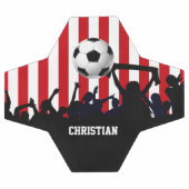 Rote und weiße Streifen Fußballfans und Fußball (Flach)