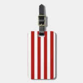 Rote und weiße Streifen Gepäckanhänger (Vorderseite vertikal)