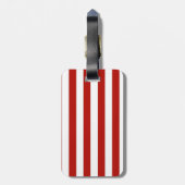 Rote und weiße Streifen Gepäckanhänger (Rückseite vertikal)