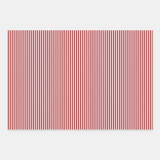 Rote und weiße Streifen Geschenkpapier Set (Vorderseite 3)