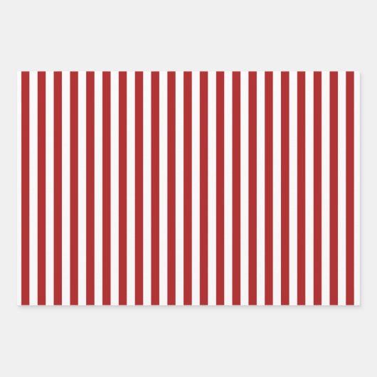 Rote und weiße Streifen Geschenkpapier Set (Vorderseite 2)
